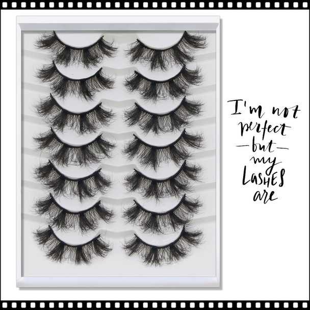 INSTANT EYELASH Deep Fried Doll Eye Styles, D-Curl,  Spike Cluster  Lashes, 7 Pairs/Pack  #XFD-016