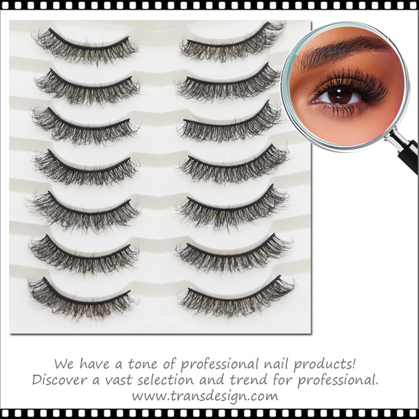 INSTANT EYELASH Deep Natural Styles, D-Curl,  Wispy  Lashes, 7 Pairs/Pack  # XFD-019