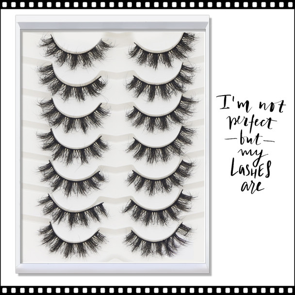 INSTANT EYELASH Deep Fried Doll Eye Style, D-Curl, Cluster  Lashes, 7 Pairs/Pack  #XFD-020