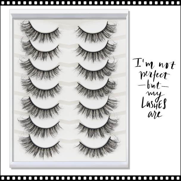 INSTANT EYELASH Deep Fried Flared Styles, D-Curl, Fluffy Stagerred Lashes, 7 Pairs/Pack  #XFD-025