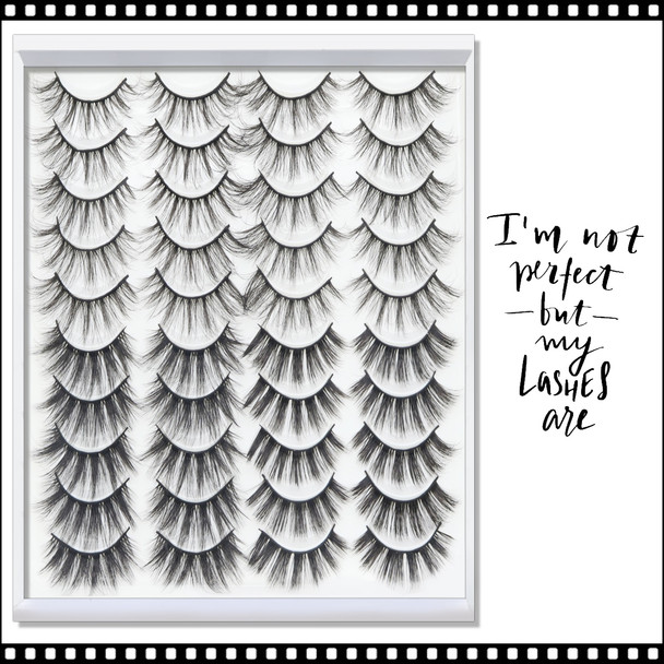  INSTANT EYELASH Flared and Doll Eye Style, C-Curl, Voluminous, Cross Cluster Lashes, #2043