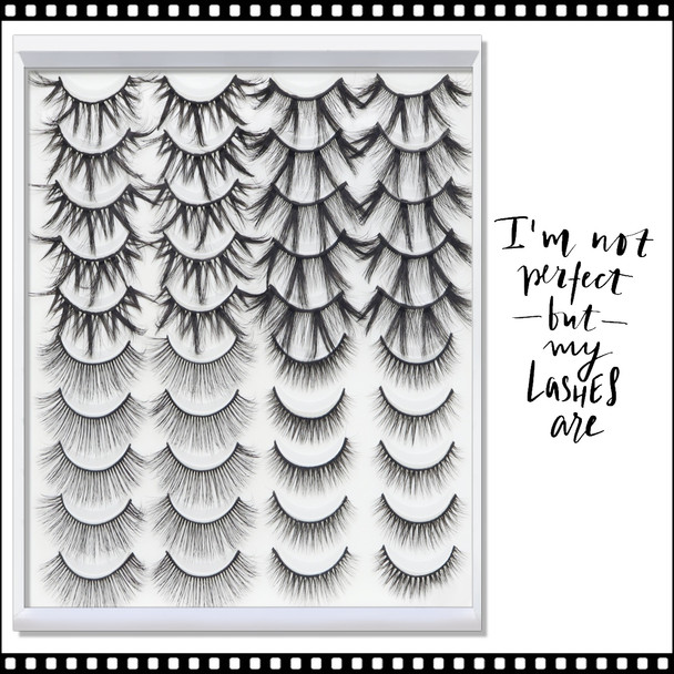 NSTANT EYELASH Doll Eye Styles, C-Curl, Multi Sizes and Volumes, Cross Cluster Lashes, 20 Pairs/Pack  #4401