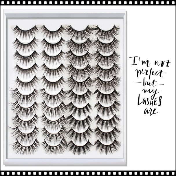  INSTANT EYELASH Doll Eye, C-Curl, Multi-Sizes and Volumes, Fluffy Cluster Lashes, 20 Pairs/Pack  #G404