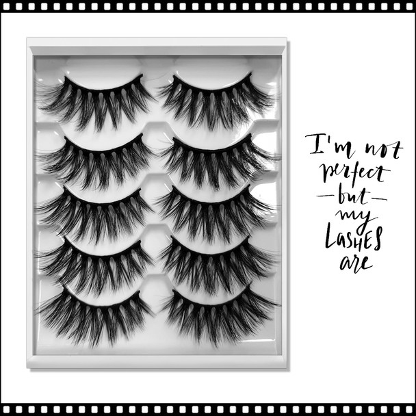  INSTANT EYELASH Deep Fried Flared Styles, D-Curl,  High Volume, Curly Cluster  Lashes, 5 Pairs/Pack  #XFD-004
