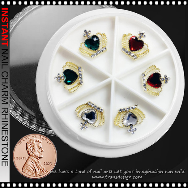 NAIL CHARM RHINESTONE, Gold Design 6/Case #1 