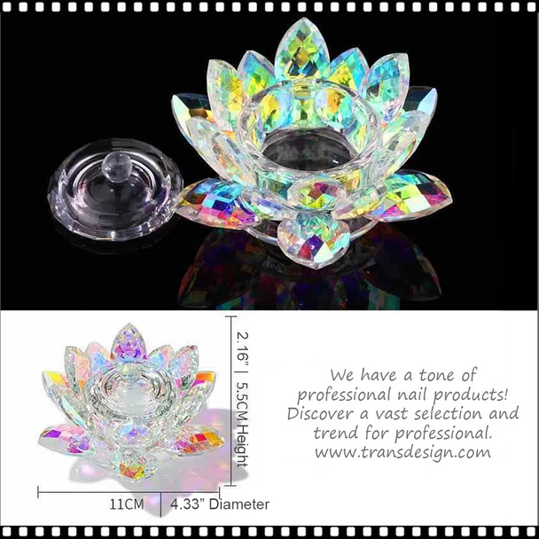DAPPEN DISH Lotus Crystal AB with Lid