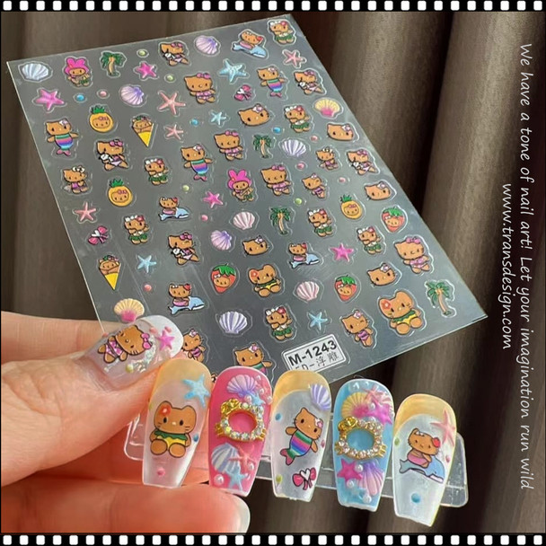 NAIL STICKER  3D Cartoon, Hello Kitty Assorted #M-1243