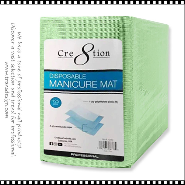 CRE8TION Disposable Manicure Mat, Mint Color 125 Pcs/Pack