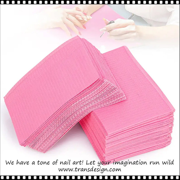 INSTANT MANICURE TABLE MAT Waterproof Pink 20/Pack