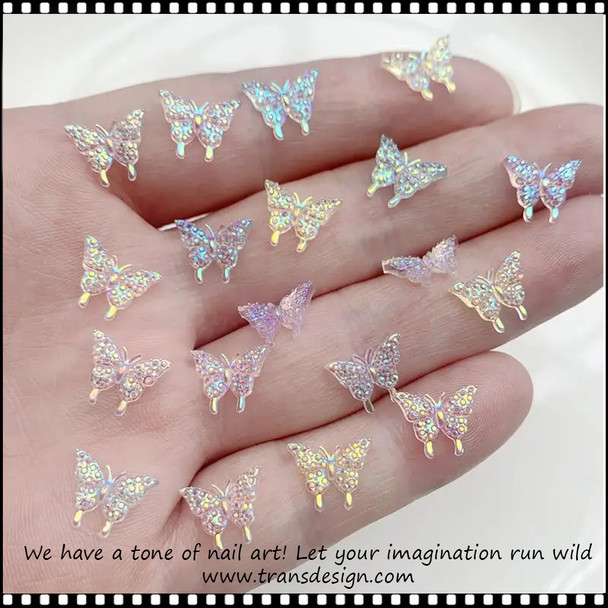 NAIL CHARM RESIN Aurora Butterfly 25/Pack