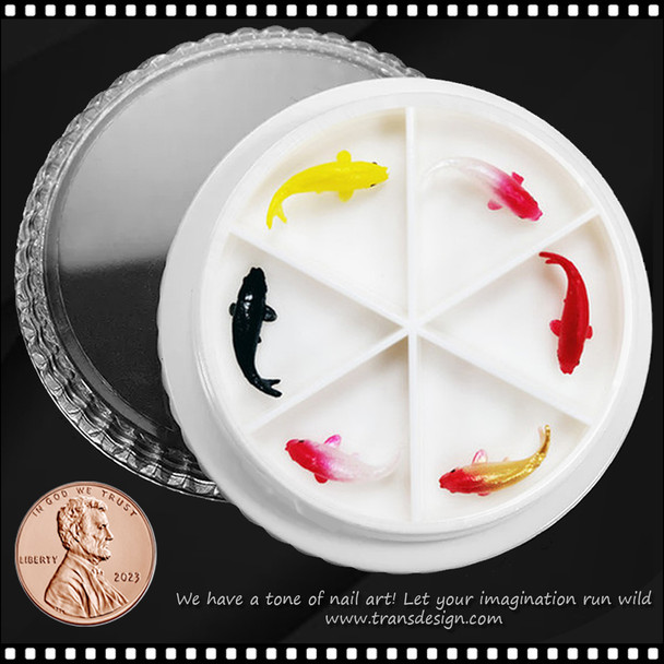 NAIL CHARM RESIN Gold-Koi Fish Assorted Small | 1.5 Cm 6/Case