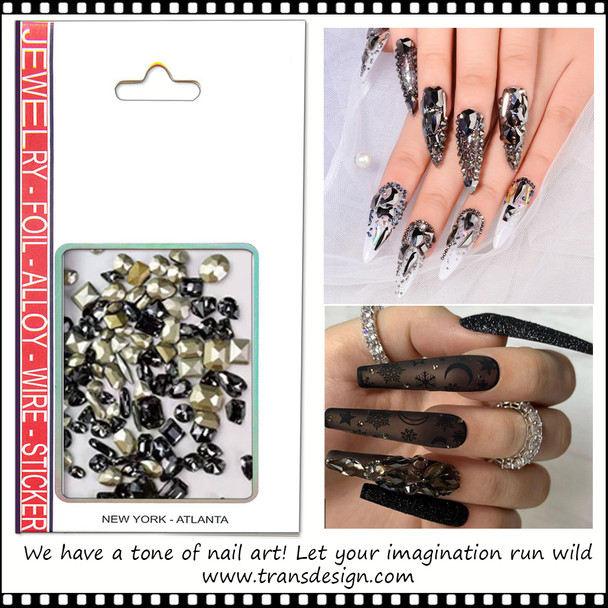 RHINESTONE CRYSTAL Black Diamond Assorted 