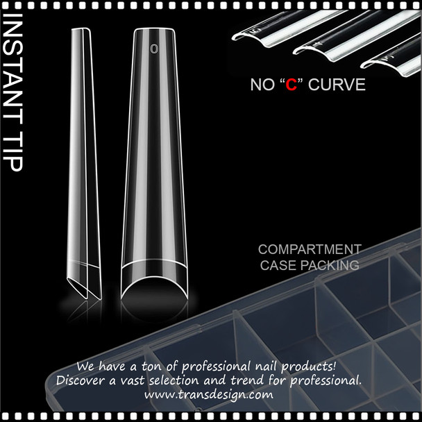 INSTANT Tip Straight Coffin, Half Cover, Clear, 3X-Long, No "C" 600/Case #YS-115