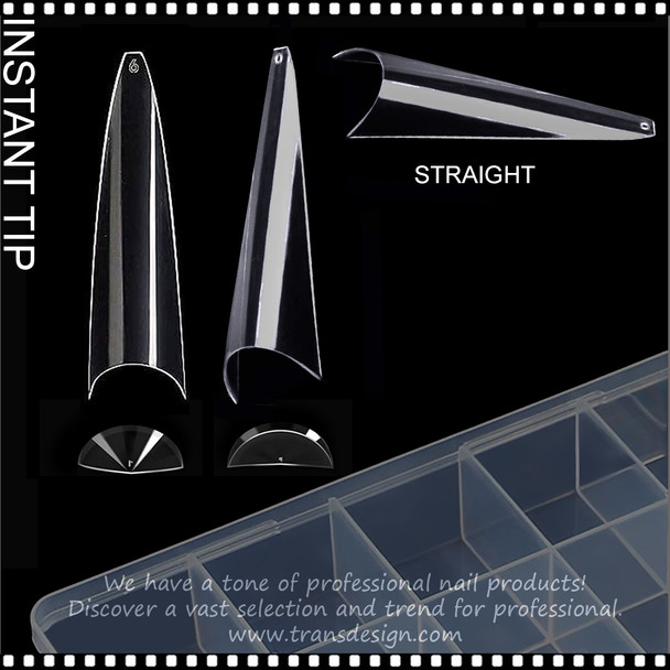INSTANT Tip Stiletto , Half Cover, Clear, X-Long, 500/Case #YS-153