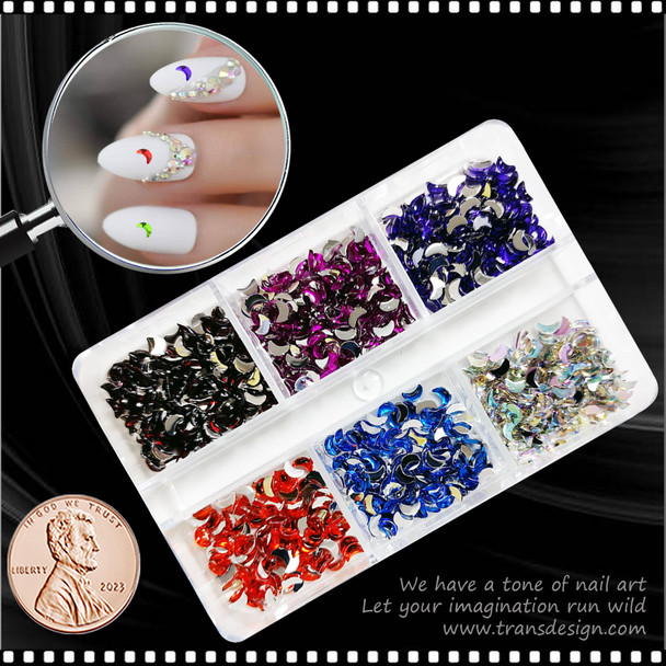 RHINESTONE Crescent Moon Assorted Color 864/Case #3