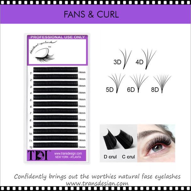 INSTANT Eyelash Self Fanning Tray Mix 0.18 D Curl Size 19-22mm