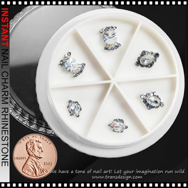 NAIL CHARM RHINESTONE & PEARL Design 6/Case #10