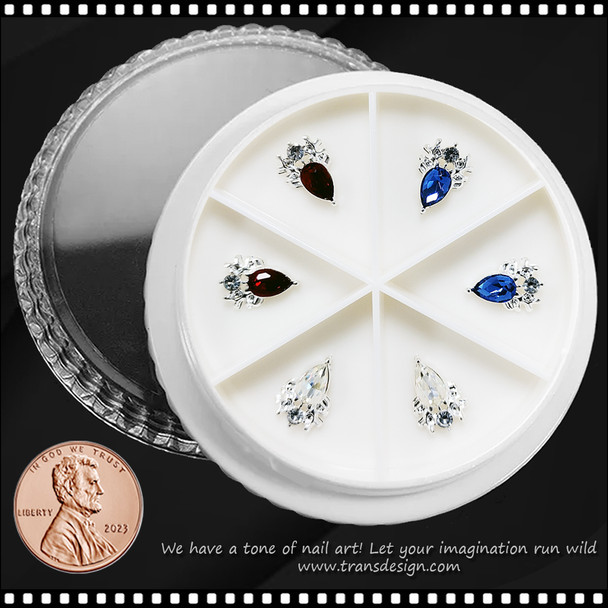 NAIL CHARM RHINESTONE Assorted Design 6/Wheel #3