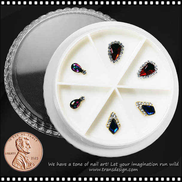 NAIL CHARM RHINESTONE & PEARL Design 6/Wheel #24