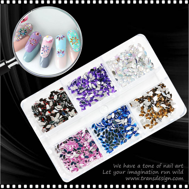 RHINESTONE Oval Assorted Color 864/Case #1