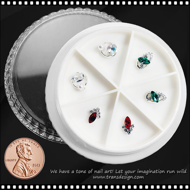 NAIL CHARM RHINESTONE & PEARL Design 6/Wheel #36