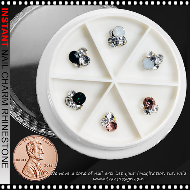 NAIL CHARM RHINESTONE & PEARL Design 6/Case #38