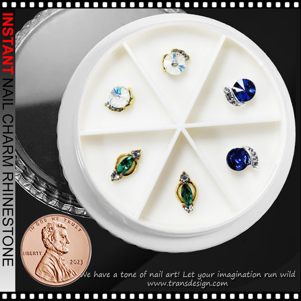 NAIL CHARM RHINESTONE & PEARL Design 6/Case #39