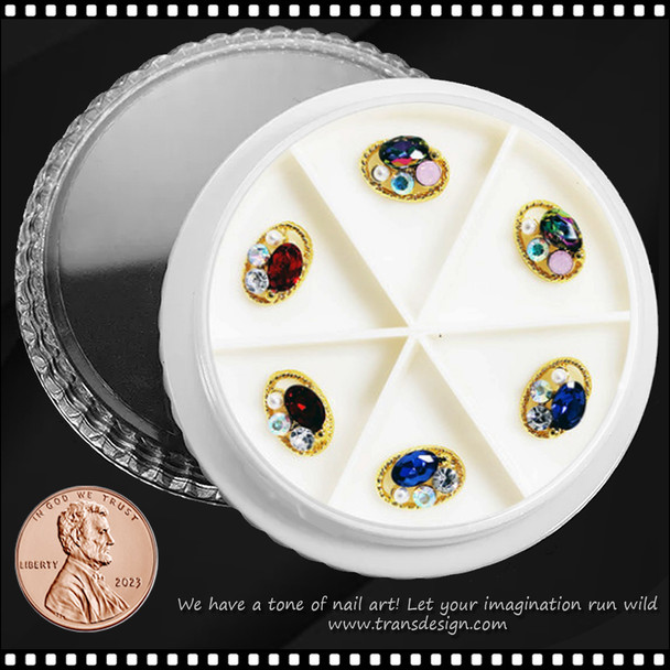 NAIL CHARM RHINESTONE & PEARL Design 6/Case #43