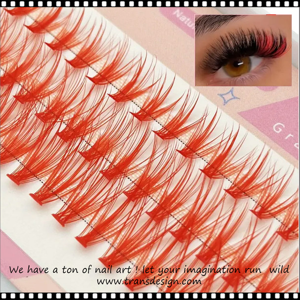 EYELASHES Individual Extensions Colored 3Row-RED-10/12/14mm