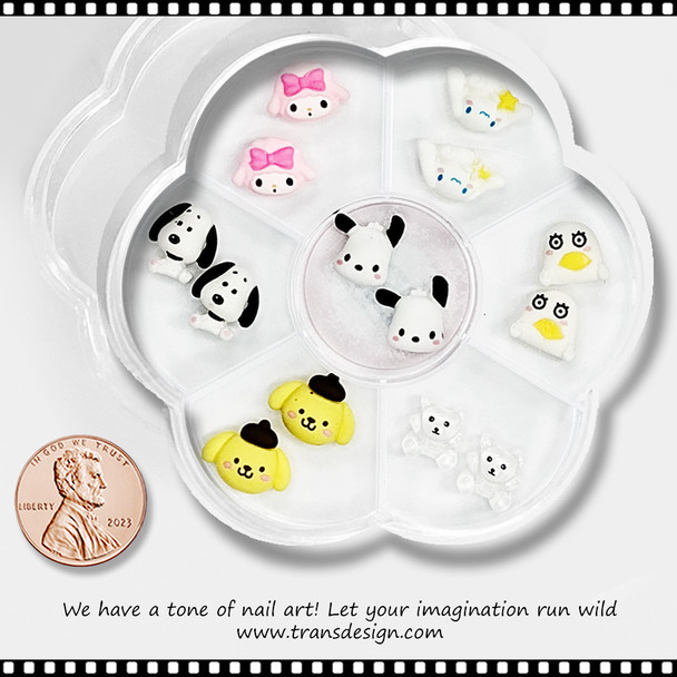 NAIL CHARM RESIN Sanrio Characters, Duck, & Bear 14/Case