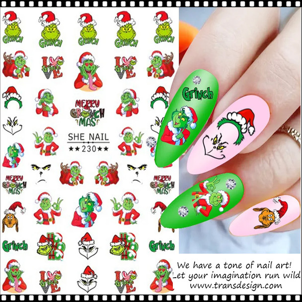 NAIL STICKER Christmas Grinch #SHE NAIL 230