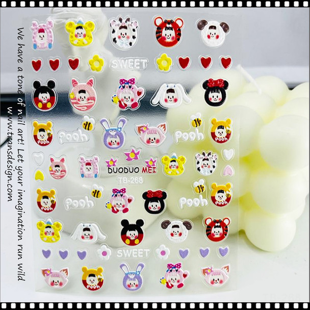 NAIL STICKER Cartoon DouDou Mei, Sweet Pooh #TB-268