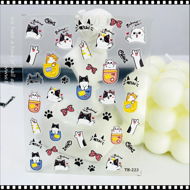 NAIL STICKER Animal Cat #TB-223