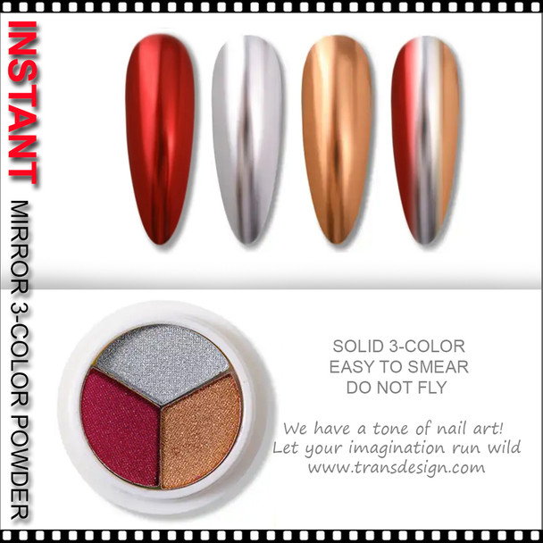 INSTANT Chrome Mirror 3-Color Red, Copper & Silver 1g.