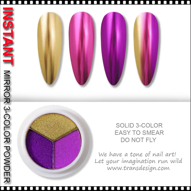 INSTANT Chrome Mirror 3-Color Purple, Lavender & Gold 1g.