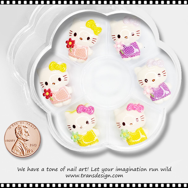 NAIL CHARM RESIN Mixed Hello Kitty 6/Wheel #2 *