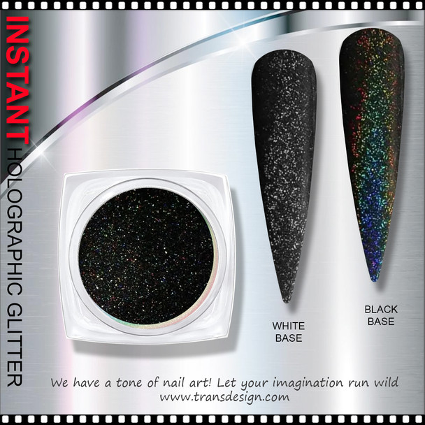 HOLOGRAPHIC GLITTER Effect, Fine Black 1g