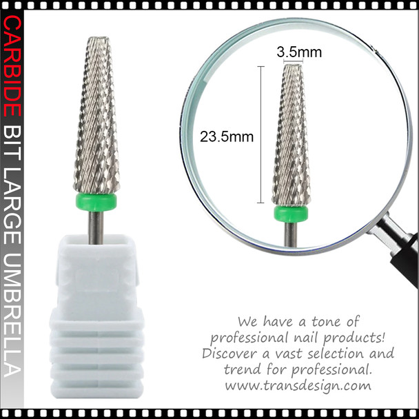 CARBIDE BIT Large Umbrella, Sharp Edge, Coarse, 3/32" Shaft