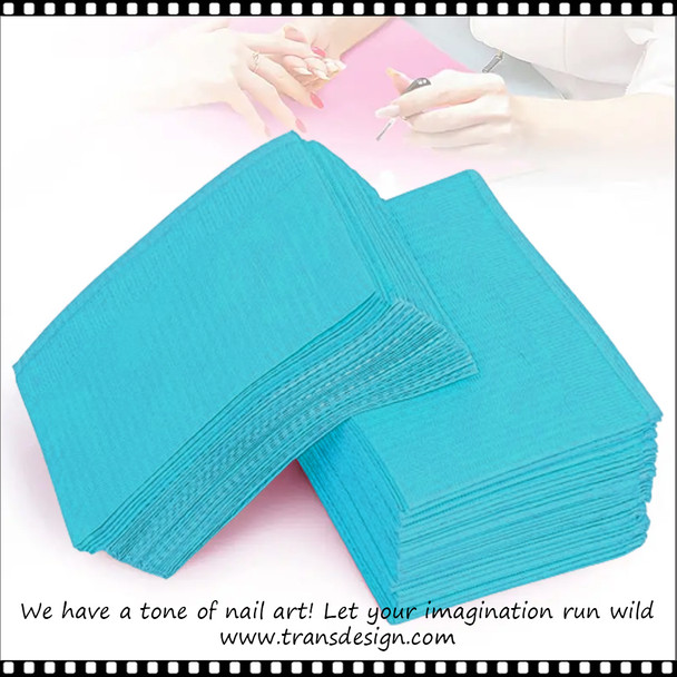 INSTANT MANICURE TABLE MAT Waterproof Blue 20/Pack
