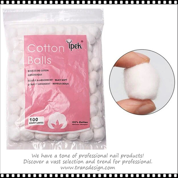 IPEK Cotton Balls 100 Balls/Bag