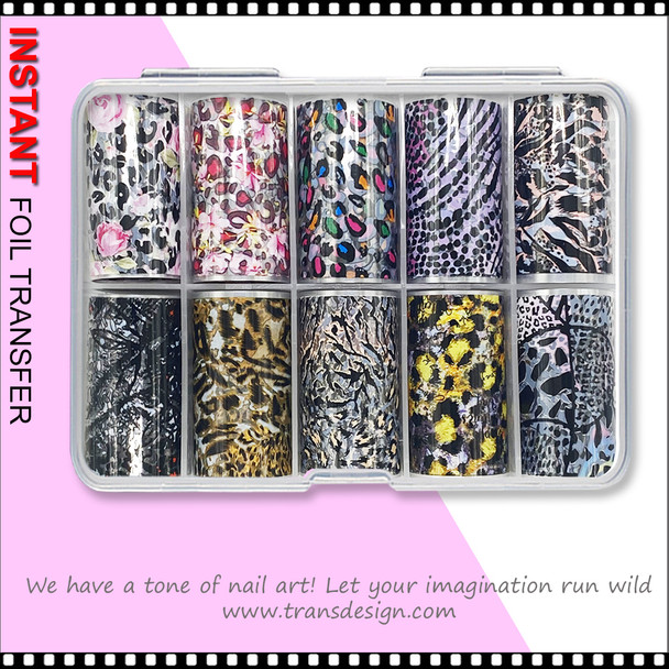 INSTANT FOIL Abstraction, Animal Print 10 Rolls Case