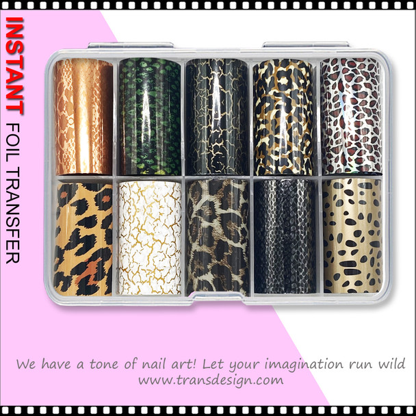 INSTANT FOIL Animal Print, Crack 10 Rolls Case