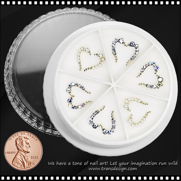 NAIL CHARM RHINESTONE Pearls, Valentine's Day 12/Wheel