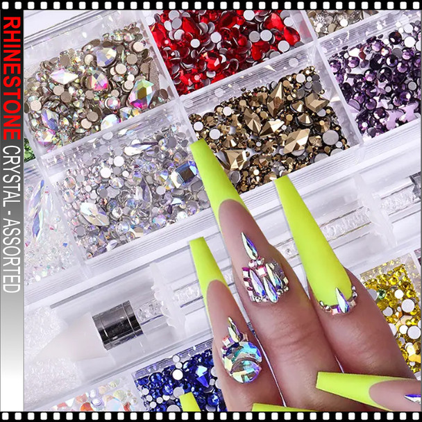 RHINESTONE PRO. Mixed Colored Multi Shaped Assorted/Case RHINESTONE PRO. Mixed Colored Multi Shaped Assorted/Case