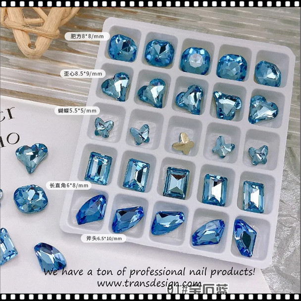 RHINESTONE LARGE Mix, Sapphire Blue #01 25/Pack