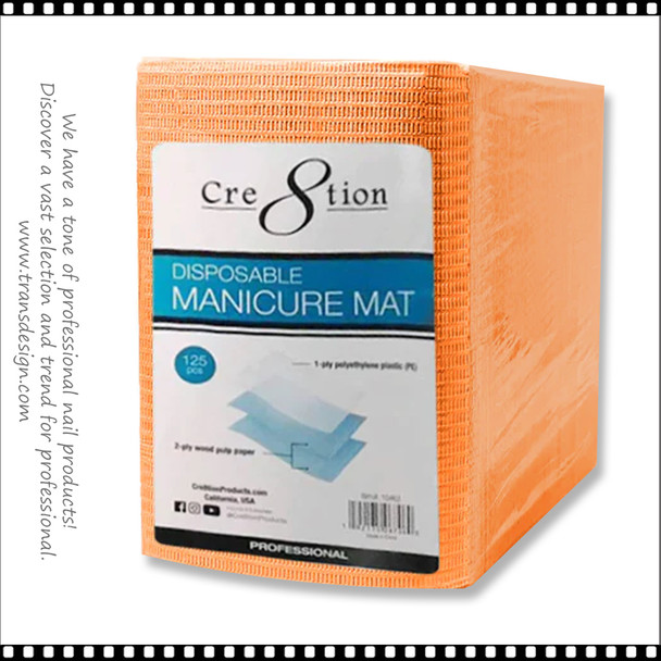 CRE8TION Disposable Manicure Mat, Orange Color 125 Pcs/Pack