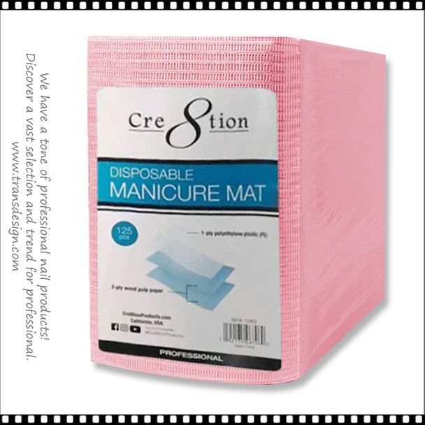 CRE8TION Disposable Manicure Mat, Pink Color 125 Pcs/Pack