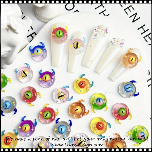 NAIL CHARM RESIN Monster Eye 20/Pack 