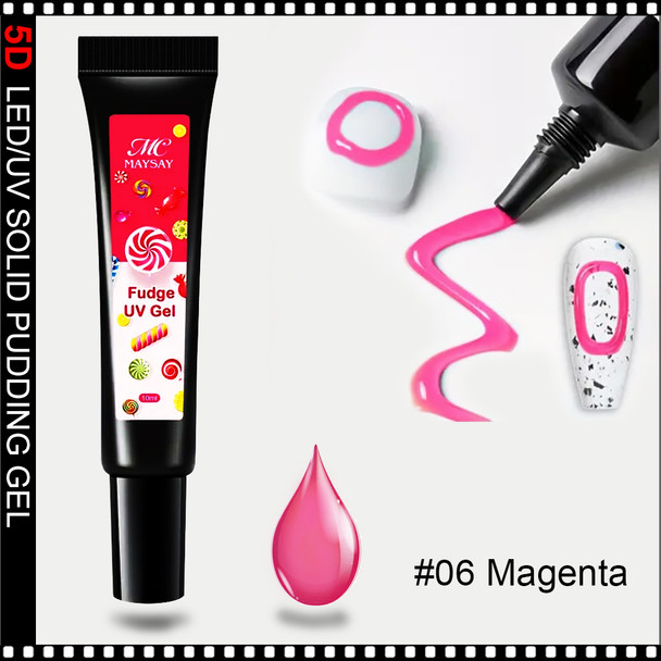 5D SCULPTURE GEL Pudding Gel, #06 Magenta 10ml.