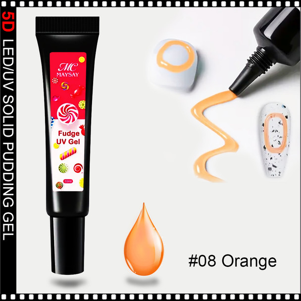 5D SCULPTURE GEL Pudding Gel, #08 Orange 10ml.